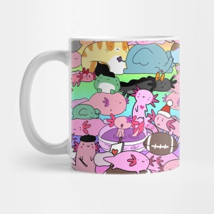 Colorful Axolotl Collage Mug